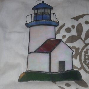 Stained Glass Lighthouse Art Piece